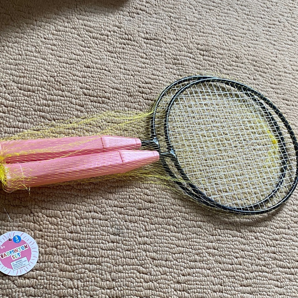 Pink and Yellow Badminton Set
